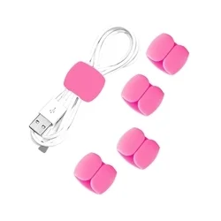 Univerzális 5db-os kábelrendező klipsz, pink-4