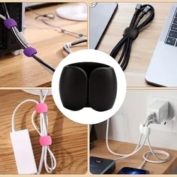 Univerzális 5db-os kábelrendező klipsz, fekete-5