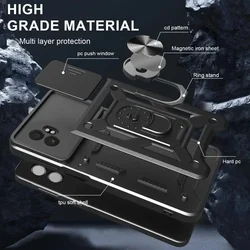 Telefontok Samsung Galaxy Xcover 7 Pro 5G - Camshield - fekete szilikon tok, kitámasztó ujjgyűrűvel, csúsztatható kameravédővel-1