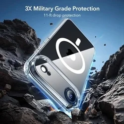 Telefontok iPhone 17 AIR - ESR CLASSIC HYBRID HALOLOCK MagSafe átlátszó hátlap tok + fekete keretes ÜVEGFÓLIA + felhelyezést segítő keret-6