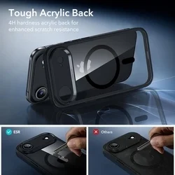 Telefontok iPhone 17 AIR - ESR CLASSIC HYBRID HALOLOCK MagSafe átlátszó / fekete hátlap tok + fekete keretes ÜVEGFÓLIA + felhelyezést segítő keret-2