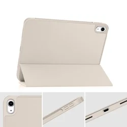 Tablettok iPad 2025 11 coll (iPad 11) - homokszínű smart case, ceruza tartóval-2