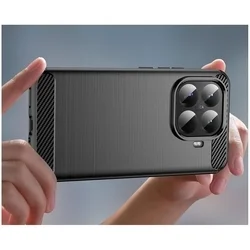 Telefontok Xiaomi 15T Pro 5G - Carbon Fiber - fekete szilikon hátlap tok-1