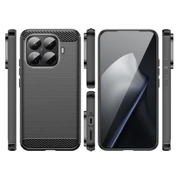 Telefontok Xiaomi 15T Pro 5G - Carbon Fiber - fekete szilikon hátlap tok-2