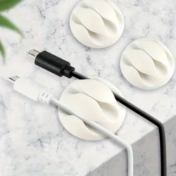 Univerzális 3 klipszes kör kábelrendező, fehér szilikon, ragasztható-3