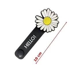 Univerzális Virág figurás kábelrendező, fekete/fehér szilikon, patentos-1