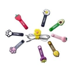 Univerzális Avokádó figurás kábelrendező, zöld szilikon, patentos-4