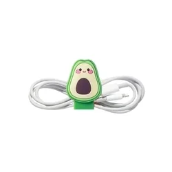 Univerzális Avokádó figurás kábelrendező, zöld szilikon, patentos-2