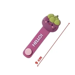 Univerzális Pitaya figurás kábelrendező, lila szilikon, patentos-1