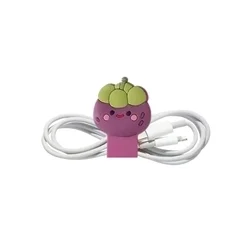 Univerzális Pitaya figurás kábelrendező, lila szilikon, patentos-2