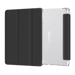 Tablettok Lenovo Idea Tab 11 coll (TB-336) - fekete smart case tablet tok, áttetsző hátlappal, ceruza tartóval-1