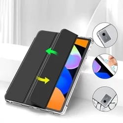 Tablettok Lenovo Idea Tab 11 coll (TB-336) - fekete smart case tablet tok, áttetsző hátlappal, ceruza tartóval-8