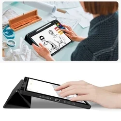 Tablettok Lenovo Idea Tab Plus 12,1 (TB-361) - fekete smart case tablet tok, ceruza tartóval-5