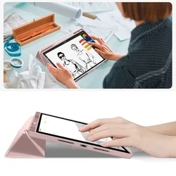 Tablettok Lenovo Idea Tab Plus 12,1 (TB-361) - pink smart case tablet tok, ceruza tartóval-8