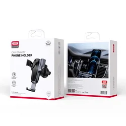 XO C86 - Univerzális gravitációs, szellőzőrácsra rögzíthető, 360°-ban forgatható autós telefontartó, fekete-3