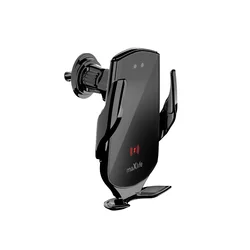 Telefontartó Maxlife MXCH-08 - Univerzális, fekete szellőzőrácsra rögzíthető automata telefontartó, vezeték nélküli töltéssel-3