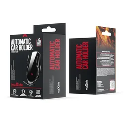 Telefontartó Maxlife MXCH-08 - Univerzális, fekete szellőzőrácsra rögzíthető automata telefontartó, vezeték nélküli töltéssel-5