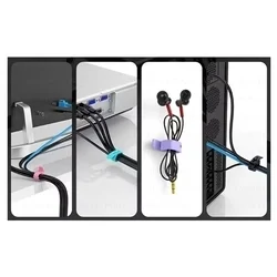 Kábelrendező - 3db szürke, szilikon kábelrendező szalag-3