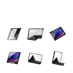 Tablettok Samsung Galaxy Tab S9 11 coll (SM-X710, SM-X716) - DUX DUCIS Magi fekete ütésálló tok, ceruzatartóval-4