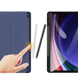 Tablettok Samsung Galaxy Tab S10 FE 10,9 coll (SM-X520, SM-X526) - DUX DUCIS DOMO kék smart case ceruza tartóval-2