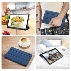 Tablettok Samsung Galaxy Tab S10 FE 10,9 coll (SM-X520, SM-X526) - DUX DUCIS DOMO kék smart case ceruza tartóval-9