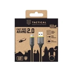 Tactical Fast Rope Aramid 2.0 - USB / Type-C (USB-C) fekete szövet kábel, 30cm-2