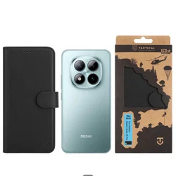 Telefontok Xiaomi Redmi Note 15 Pro 4G / LTE - Tactical Field fekete szilikon keretes könyvtok mágneses ráhajtófüllel-2