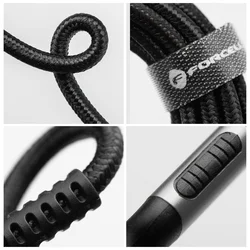 Forcell F-Energy C256 - Type-C (USB-C) / USB fekete szövetkábel, 3A / 66W-6