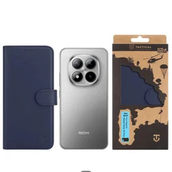 Telefontok Xiaomi Redmi Note 15 Pro+ Plus 5G - Tactical Field kék szilikon keretes könyvtok mágneses ráhajtófüllel-2