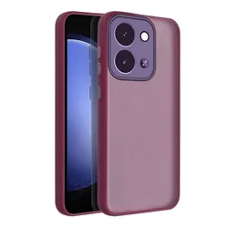 Telefontok Xiaomi Poco C85 - Variete - áttetsző hátlap tok, lila kerettel-1