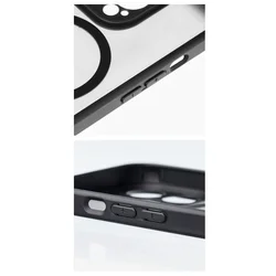 Telefontok Xiaomi Poco C85 - FULL MATTE MAG COVER - MagSafe kompatibilis áttetsző/fekete hátlap tok-1