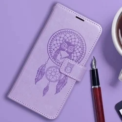 Telefontok Xiaomi Poco C85 - MEZZO bagoly mintás lila mágneses szilikon keretes könyvtok-6