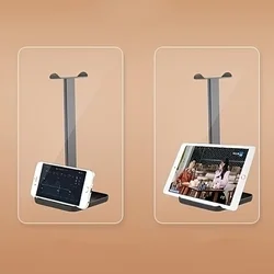 Univerzális asztali fejhallgató tartó állvány + telefon- és tablettartó, fekete-2
