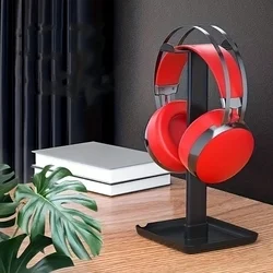 Univerzális asztali fejhallgató tartó állvány + telefon- és tablettartó, fekete-3