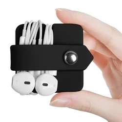 Univerzális headset kábelrendező, fekete szilikon, patentos-2