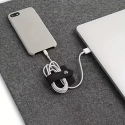 Univerzális headset kábelrendező, fekete szilikon, patentos-3