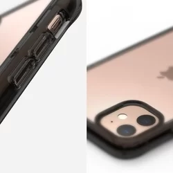 Telefontok iPhone 11 - Ringke Fusion átlátszó hibrid tok fekete kerettel-1