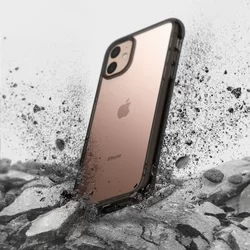Telefontok iPhone 11 - Ringke Fusion átlátszó hibrid tok fekete kerettel-2
