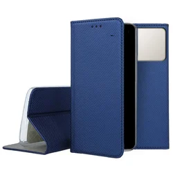 Telefontok Samsung Galaxy S26 Edge - kék mágneses szilikon keretes könyvtok-3