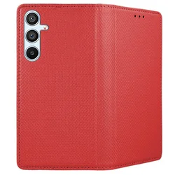 Telefontok Samsung Galaxy A37 5G - piros mágneses szilikon keretes könyvtok-2