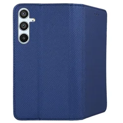 Telefontok Samsung Galaxy A37 5G - kék mágneses szilikon keretes könyvtok-2