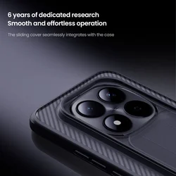 Telefontok Xiaomi Redmi Note 15 Pro+ Plus 5G - Nillkin csúsztatható kameravédős áttetsző / fekete hátlap tok-2