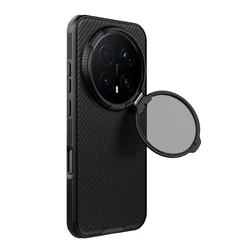 Telefontok Honor Magic8 Pro - Nillkin kameravédős fekete kitámasztós hátlap tok, beépített mágnessel-1