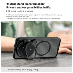 Telefontok Honor Magic8 Pro - Nillkin kameravédős fekete kitámasztós hátlap tok, beépített mágnessel-4