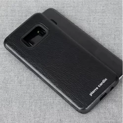 Telefontok Samsung Galaxy S8 - Pierre Cardin Bőr + Szilikon Tok- Fekete A (8719273131091)-1