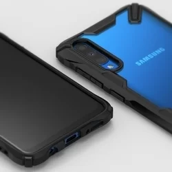 Telefontok Samsung Galaxy A50 - Ringke Fusion X fekete ütésálló hátlap tok-2