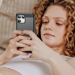 Telefontok T Phone 3 Pro 5G - CARBON Fiber - fekete szilikon hátlap tok-2