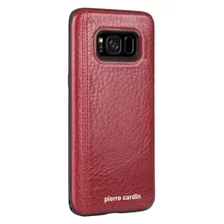 Telefontok Samsung Galaxy S8 - Pierre Cardin Bőr + Szilikon Tok- Piros (8719273131107)-1
