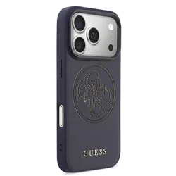 Telefontok iPhone 17 Pro - GUESS - Perforated Logo - MagSafe kompatibilis kék hátlap tok-3