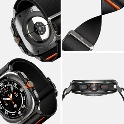 Samsung Galaxy Watch Ultra 2024 / 2025 (47 mm) okosóra szíj - SPIGEN FIT LITE - fekete szilikon szíj-10